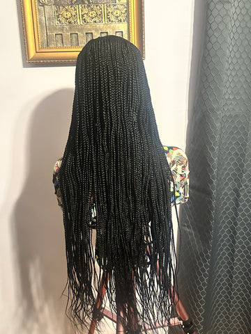 Side part cornrow braided wig