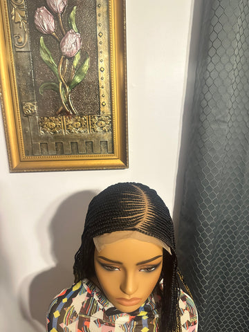 C6- Side Part Braided Lace Wig