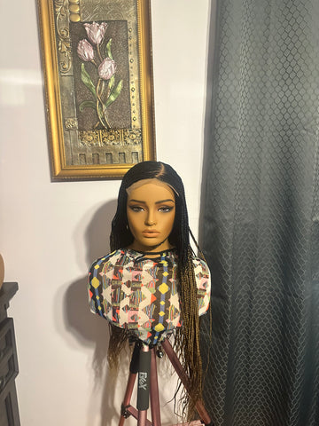 C6- Side Part Braided Lace Wig