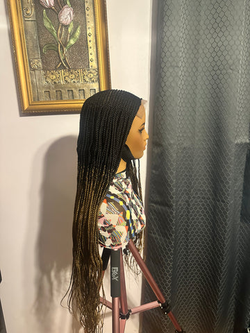 C6- Side Part Braided Lace Wig