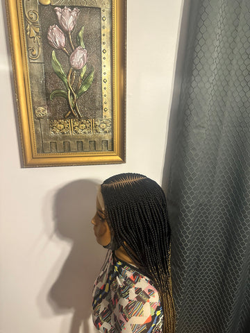 C6- Side Part Braided Lace Wig