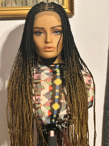 A10-Ombre Knotless Box Braid Lace Wig