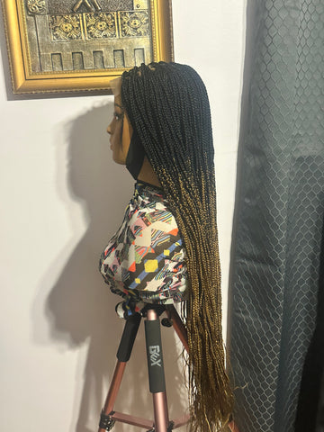 A10-Ombre Knotless Box Braid Lace Wig