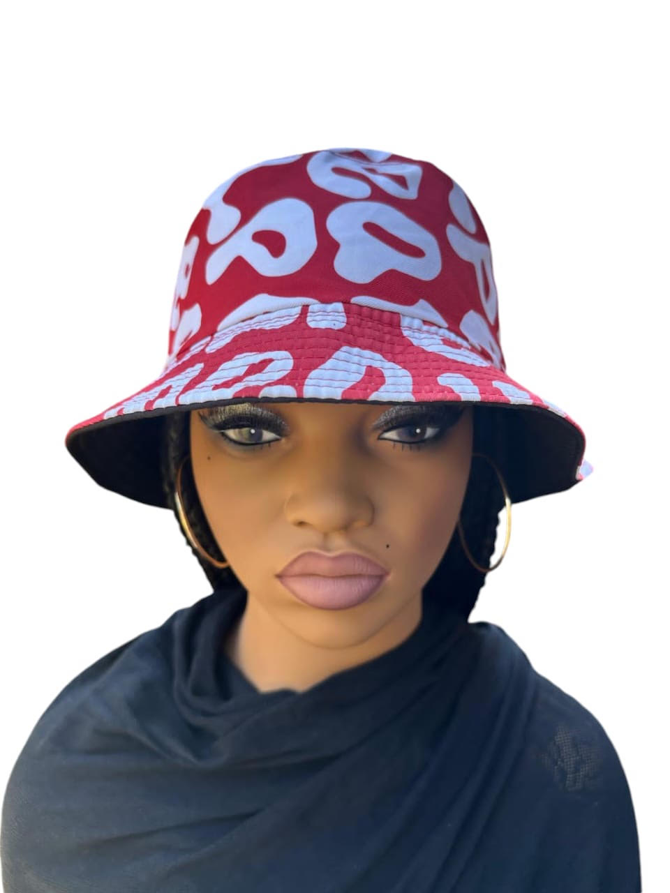 E3- Pink and White Bucket Hat Braided Wig