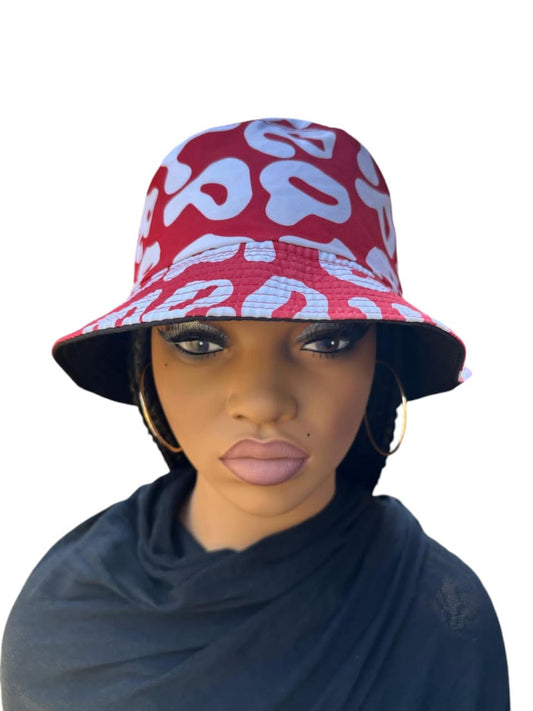 E3- Pink and White Bucket Hat Braided Wig