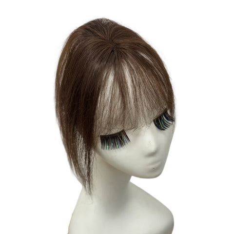 Magic Paste Hair Topper for Women Invisible Natural Looking Human Hair Bangs Fringe No Clip Design Covers Hair Loss