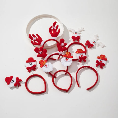 Christmas Decoration Headbands for Women Antlers Snowman Christmas Tree Head Buckle Decorations Xmas Party Gift Hair Accessories