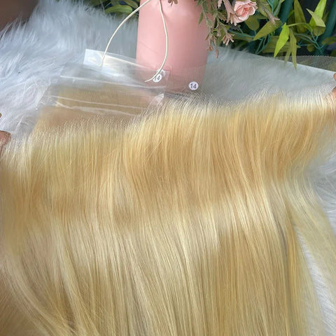22 Inch 613 Blonde 13x4 Transparent Lace Frontal Brazilian Virgin Hair Pre-Plucked Full End Straight Human Hair Frontal