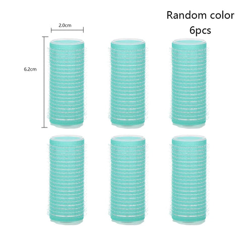 6pcs Self-Grip Hair Rollers Heatless Hair Curler No Heat Hair Bangs Volume Self-adhesive Hook&Loop DIY Hair Curler Styling Tools