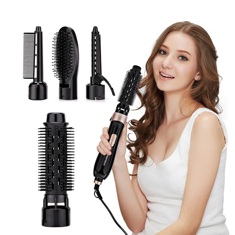 4 In 1 Hair Dryer Brush Electric Hot Air Comb Multifunction Hair Curler Straightener Curler Negative Ion Hair Dryer