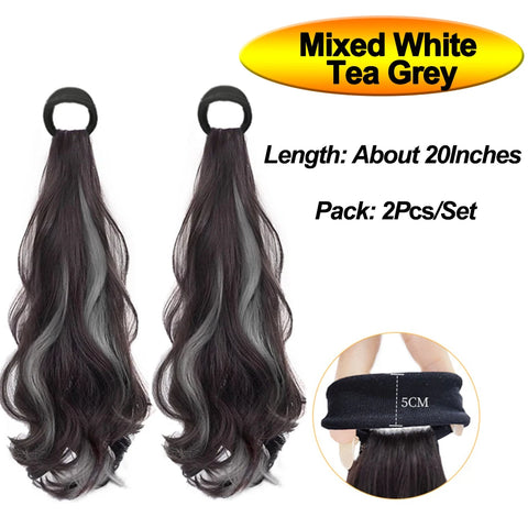 Vitality Synthetic Wig Ponytail Long Wavy Ponytail Hair With High Elasticity Rubber Band Heat Resistant Hairpiece For Daily Use