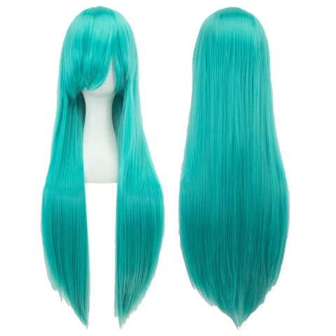 Soowee Long Synthetic Hair White Purple Cosplay Wigs Party Black Hair Straight Wig Hairpiece for Women