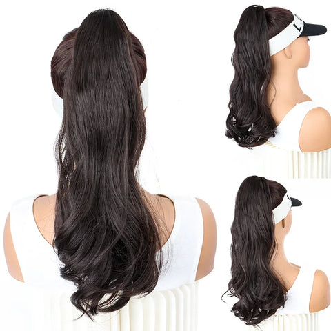 Synthetic Long Curly Ponytail Hair Extension Accessories Claw Clip Black Brown Hair Ponytail Wigs for Women