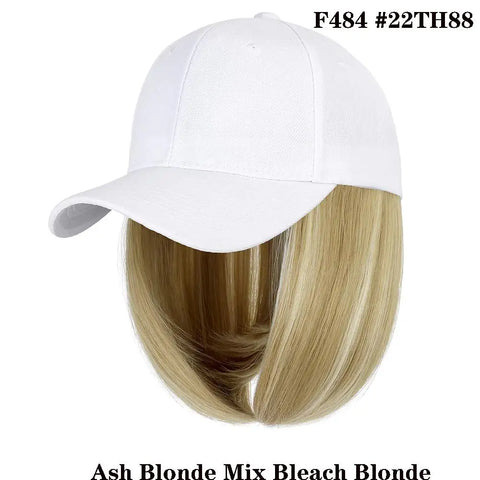 Cap Synthetic Wig Hair Extensions Hair Wigs For Women Short Straight Bob  Adjustable Hip Hop Baseball Cap economic Vertical wigs