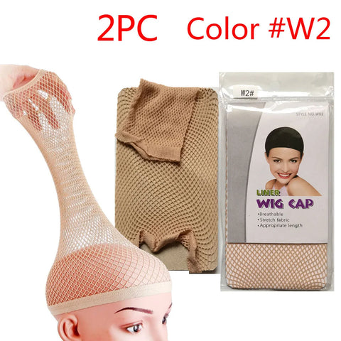 2 Pieces Hair Nets Open/Close Ended Wig Cap Mesh Stocking Caps Weaving Wig Hairnet for Women