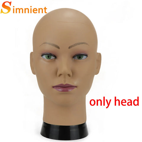 New Bald Mannequin Head With Wig Stand AdjustableTripod Support For Wigs Hair Extension Holder Wig Making Kit Tools Accessories
