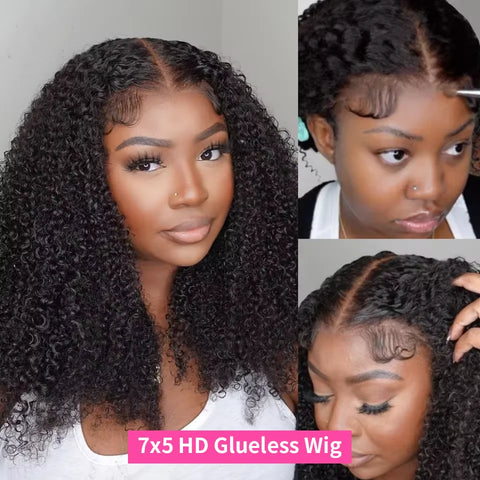 250% Kinky Curly 13x6 HD Lace Frontal Wig Wear Go Glueless Wig Afro Curly Human Hair Wigs 7x5 HD Transparent Lace Closure Wig