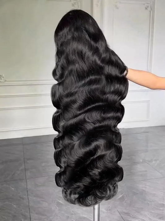 30 40Inch Body Wave Lace Front Wigs Brazilian Human Hair Pre Plucked Black 200Density 13x6 Hd Transparent Frontal Human Hair Wig