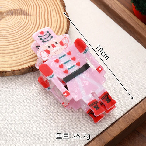 NEW Nutcracker and Christmas Party Gift Hair Claw Holiday Leisure Acrylic Hair Claw Clips Hair Accessories for Women Girls