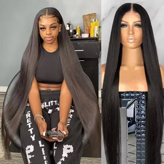 30 40 Inch Straight HD Lace Front Wig Brazilian Cheap Frontal pre plucked Bob Wigs For Women Choice Human Hair 250 Density