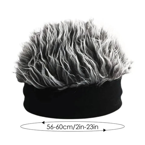 Unisex Beanie Wig Hat Synthetic Short Hair Caps Hip Hop Beanie Hat Spiked Fake Hair Hat Wigs Short Melon Headband Prop Headwear