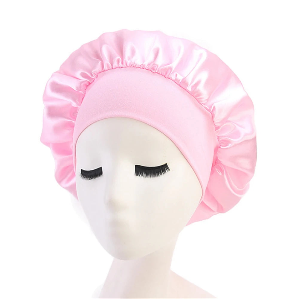 Women Men Unisex Satin Sleeping Hat Night Hair Care Bonnet Skullies Beanies Cap