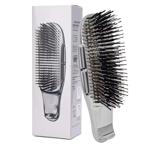 Japanese Premium Head Massager Scalp Brush Hair Massager Shampoo Brush Wet Plastic Detangling Brush Hair Cleaning Comb Rose Gold