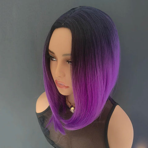 Mixed Colors Body Wave Purple，Synthetic Hair Wigs for Women for Halloween, Christmas, cosplay