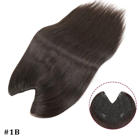 V Shape Clip In Human Hair Extensions  Invisible Brown Blonde Highlight Toppers For Women Straight Brazilian Remy Hair 16Inch