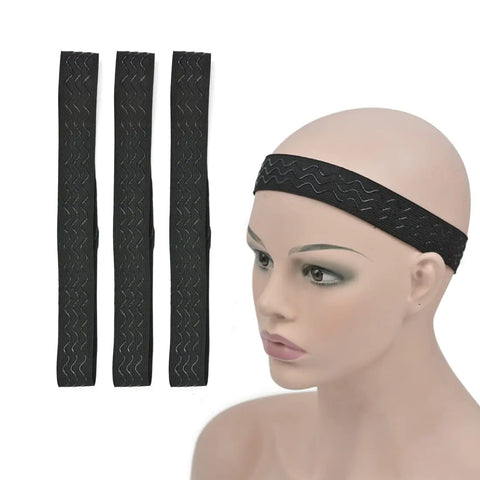 3/5/10pcs wig elastic adjustable headband, glue-proof anti-slip fixing band, non-stick wave-shaped silicone hair grip belt