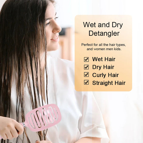 Hollow Out Hair Brush Scalp Massage Combs Detangler Comb For Women Detangling Hairdressing Salon Styling Tool Wet Dry Curly Hair
