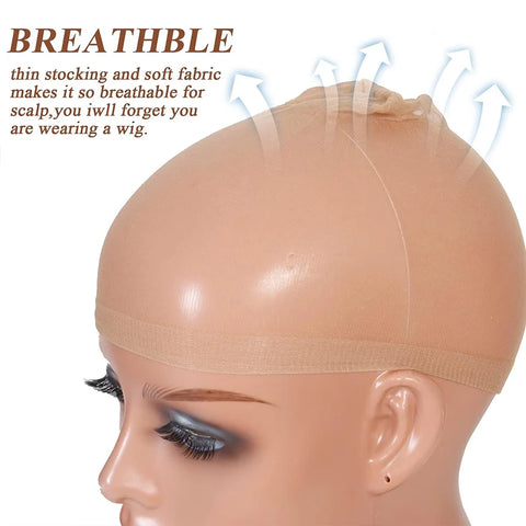 2/4/6/8/12/24pcs HD Wig Cap for Women Ultra-thin Invisible Brown Sheer Caps for Lace Front Wig Breathable