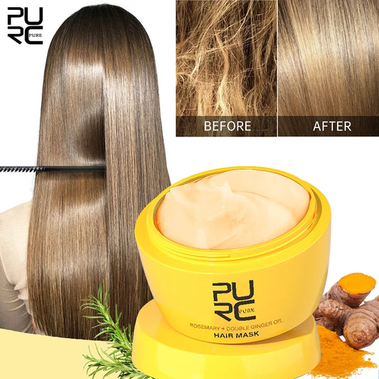 PURC Nourishing Hair Mask with Rosemary Oil & Ginger Smoothing Repair Damaged Frizz Deep Conditioning Hair Care