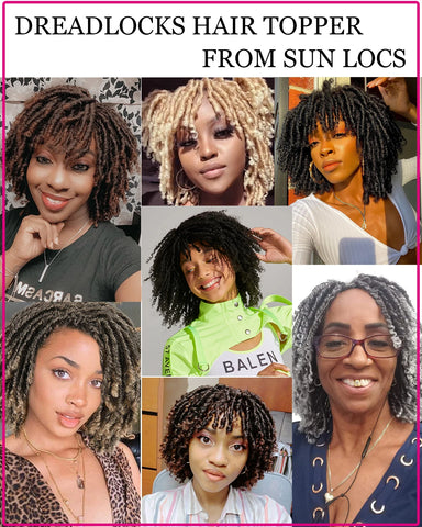 Synthetic Dreadlock Hair Toppers Wig with Clips in Faux Locs Braided Half Wigs Short Locks Hair Toupee for Women and Men