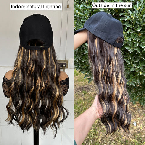 Baseball Hat Hooded Wig Hat Wig Wavy Curl Wig Synthetic Wig Beginners Friendly Heat Resistant Natural Looking For Daily Use