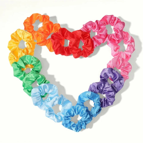 12/18/20PCS Satin Colorful Intestine Hair Band Hair Accessories hair scrunchies Headwear For Ponytail Cute Causal Women