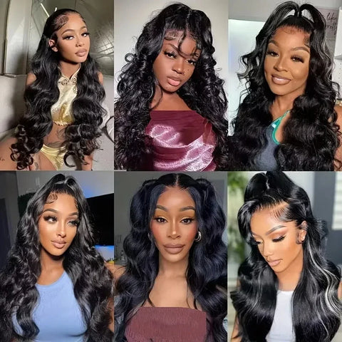 HD Transparent 13x6 Lace Front Human Hair Wigs Body Wave Wavy 30 Inch Pre Plucked Brazilian Body Wave Human Hair Frontal Wigs