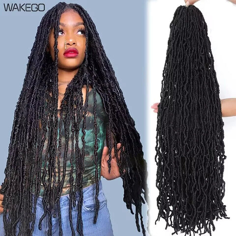 18 24 36 Inch 6 Packs Soft Locs Crochet Hair New Faux Locs Crochet Hair Pre Looped Crochet Hair for Black Women 21 Strands/Pack