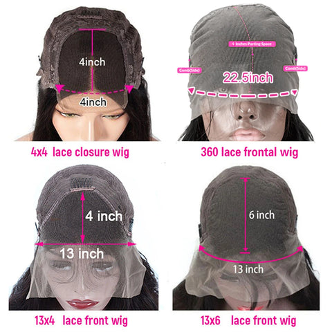 4C Edges Natural Hairline Wig 30 Inch Straight 13x4 360 Transparent Lace Front Human Hair Wigs With Curly Baby Hair Lace Wigs