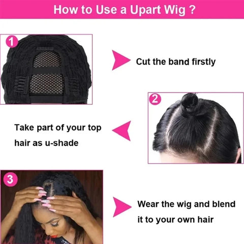 16-34Inch U V Part Wig Human Hair Body Wave Glueless Wig Ready To Wear Remy Human Hair Wigs V Part Wig No Lace Wigs For Women