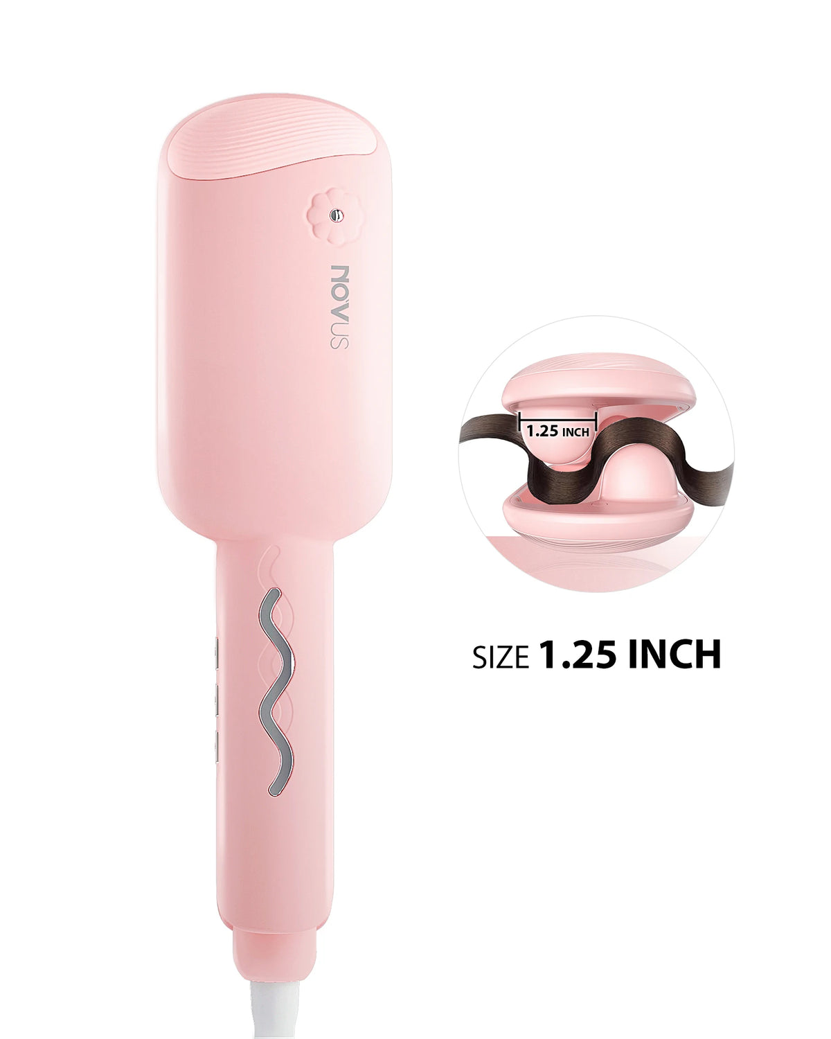 Waver Curling Iron, Beach Waves Curling Wand, Ionic Hair Waver with Anti-Scald Hair Crimper, 2 Barrel Hair Crimper  1.25 Inch