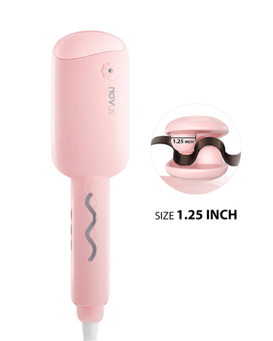 Waver Curling Iron, Beach Waves Curling Wand, Ionic Hair Waver with Anti-Scald Hair Crimper, 2 Barrel Hair Crimper  1.25 Inch