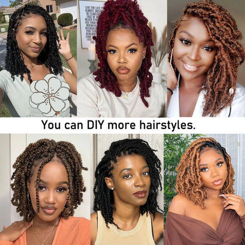 1/3/6 Packs Pre-Separated Springy Afro Twist Hair 12 Inch Synthetic Marley Twist Braiding Hair for Black Women