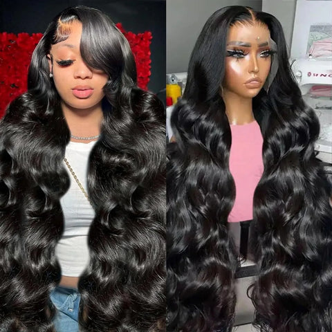 30 40 Inch 13x6 Body Wave Lace Front Wigs Human Hair Pre Plucked 210 Density 13x4 HD Transparent Lace Frontal Human Hair Wigs