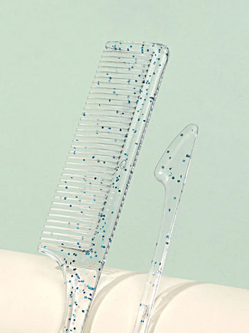 3-piece transparent comb set with double-sided edge control brush  tear brush and pointed tail comb Special for real hair wigs