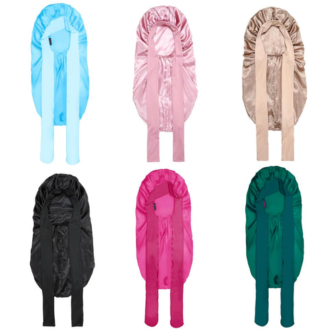 1Pcs Soft Silky Long Satin Bonnet For Natural Hair And Curly Hair Extra Large Size Hair Cap With Tie For Comfortable Night Sleep