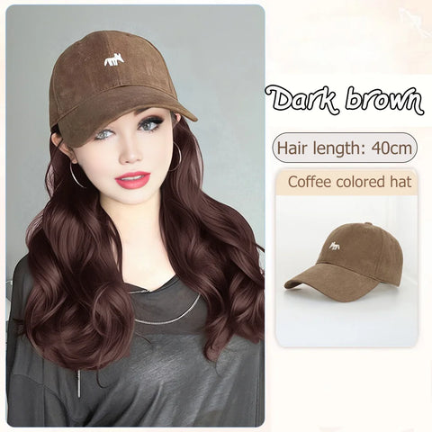 Synthetic12/16/18inch duckweave cap straight hair inward wig baseball capwater wave wig extensions ponytail daily Christmas