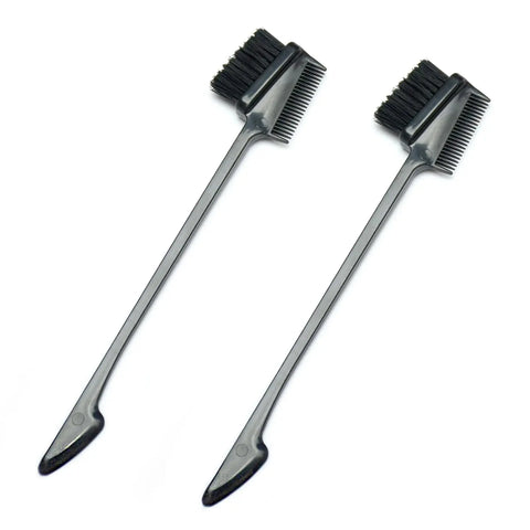  Hair Brushes,Double Side Edge Control Hair Brush Set of 2 - 3-in-1 Comb Grooming Tool for Women Girls Hair Edge Eyebrow Brushe