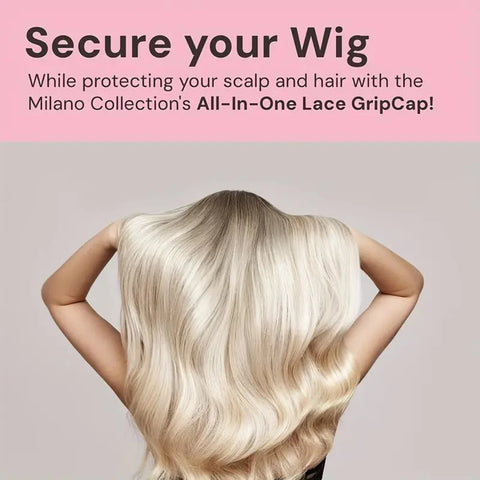 Women Lace Wig Adjustable Grip Cap Wig Caps for Non Slip with Ear-Cutouts Adjustable Velcro Headband,Gift of bandage and brushe