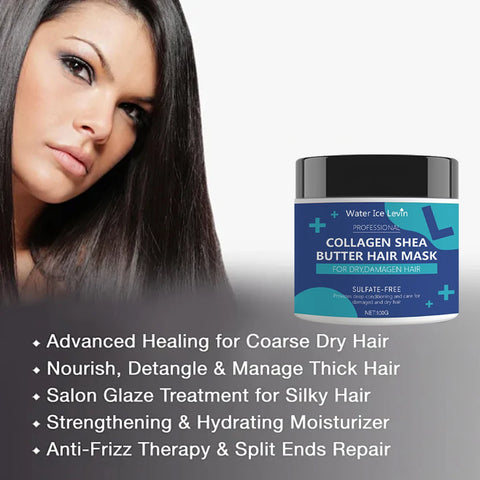 Collagen & Shea Butter Hair Mask - Sulfate-Free Deep Conditioning Treatment for Dry, Damaged Hair, Restores Moisture & Softness